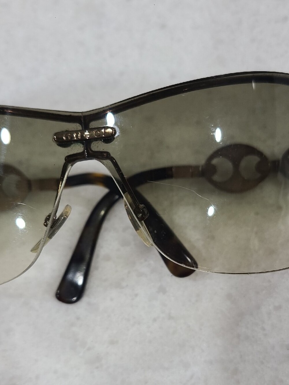 Gucci Brown Gradient Rimless Sunglasses with Logo Accent No Case. - Picture 7 of 7